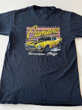 Camaro American Classic Graphic Tee - Black with Yellow Print - Approx Size S